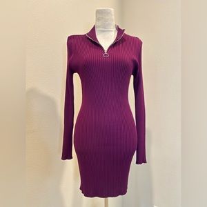 Purple sweater dress